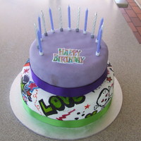 13Th Birthday Graffiti Cake This was my 3rd attempt with fondant, I ran out of time with this one and was up painting it until 3am the day of my daughter's party...