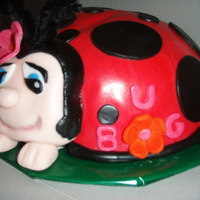 Lady Bug This is a 3D lady bug. She is strawberry with buttercream icing covered in fondant.