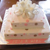 It's A Girl! dominican cake with fresh strawberries as filling.