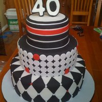 Modern 40Th Birthday Black And White 