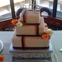 Orange And Brown Modern Stripe And Quilt Design Inspired by "Denise"