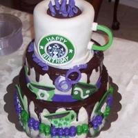 Starbucks Coffee Cake My mom just started drinking coffee last year and can't get enough of Starbucks. So, I made this cake for her 60th birthday. Bottom...