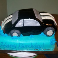 Car .. Stuck In A Puddle A friends birthday cake, his car died one day after going through, what he thought was a small puddle