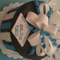 Gift Box Cake Gift box cake for three adults celebrating birthdays in the same week. White cake with coconut cream filling, iced in coconut buttercream....