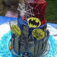 Spider-Man/batman I made this for a little boy who turned 3. He wanted both super heroes on the cake. This was a last minute cake, the mom gave me little...