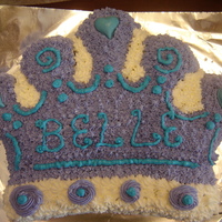 Crown Bday Cake Crown cake with butter cream icing, the hearts are melted chocolate into molds