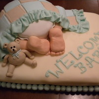 Baby Shower Bum Cake This was my first fondant cake I did for my sister-in-law's baby shower. White Almond Sour Cream cake with buttercream filling and...