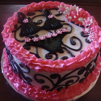 Amy's Lingerie Shower Loved making this one! Italian Creme cake with cram cheese filling and butrcram icing. The bra, panties and flowers are made of gumpaste.