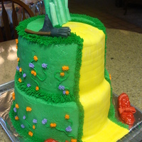 Follow The Yellow Brick Road This was a Wizard of Oz cake. Buttercream icing with fondant accents. All the guests at the party were shocked to find a rainbow inside!!!...