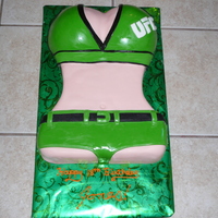 Ufc Ring Girl Body of ring girl carved from small sheet cake. Breasts made from the ball pan by Wilton. BC covered in MMF.