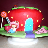 Strawberry Shortcake I carved the strawberry out of 9 in rounds. I iced it in BC and then covered it in fondant. I find it easier when I am dying marshmallow...