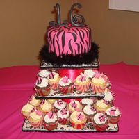 Sweet Sixteen Birthday Cake And Cupcakes Sweet sixteen birthday cake and cupcakes