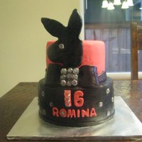 Playboy Bunny Cake This was an order I had for a surprise cake for a sweet 16. The daughter loved playboy bunny. The cake was a red velvet covered in fondant...