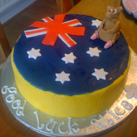 Australia this cake was made for a friend emigrating to australia. in case your wondering, the kangaroo has ballet slippers on as she is a dancer......