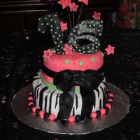 Sweet Sixteen Zebra Print Sweet Sixteen