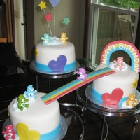 Care Bears Birthday Cake inspired by all the Care Bear cakes on CC.com! thanks for all the great ideas everyone!Ps- this was 3 different flavors: vanilla w/lemon,...