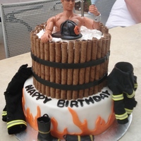Fireman Birthday Cake I made this for my friend who is obsessed with good looking firemen.