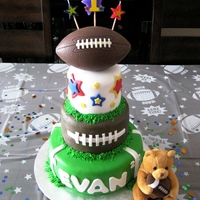 1St Birthday Cake for my friend's son's 1st birthday! Party was on Superbowl Sunday