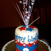 Birthday Cake For July 3Rd Birthday Happy Birthday Lil Firecracker!bottom layer was strawberry cake with lime whipped filling, top layer was devils food with butterfinger...