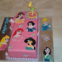 A Pink Number One Disney Princess Cake 