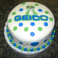 Geico Cake I made this for my husband to take to work. It's yellow cake with banana filling & a special BC Icing that I "doctored up&...