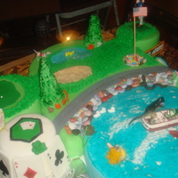 Lake Grapevine And Golf Course For my husband's birthday I made a lake with our boat and a dinosaur (husband) captain, snakes, turtles, ducks etc.. Included the...