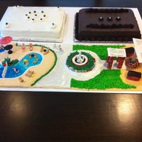 Pool/courtyard Cake Theme Cake - Moving Party for several residents of very fun apartment complex. I made the pool and courtyard area where many parties have...