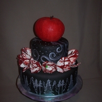 Twilight New Moon Cake gumpaste tulips, rice krispie fondant covered apple.