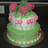 Flower Cake I made this cake for my friend's daughter's 9th bday party. the flowers on top are made of white chocolate
