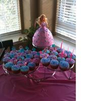 Barbie Cake I made this cake for my niece's 6th birthday party. My niece picked out the colors / design of the dress...pink dress with purple and...