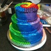 Rainbow Cake made this for a friends 30th birthday, got the idea from some fellow CC'ers. he LOVED the cake and especially the inside!
