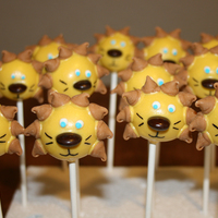 Lion Cake Pops These were done for my son's last soccer game. His team was the "Lions." :-) They are vanilla cake pops dipped in yellow...