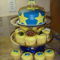 90Th Birthday This cake/cupcake combo is a "story of your life" cake. Each cupcake represents something from my Grandfathers life.