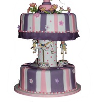 Pink And Purple Carousel I was asked to make a carousel for my friends daughters baby shower. The design was pink and purple to match her theme.