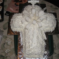 Christopher 's Communion Cake Cake was made for my Grandson 1st Holy Communion.This is the top tier of a 2 tier cake .Didn't get a picture of cake before tier was...