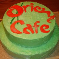 Buttercream Chocolate Yellow Marble Cake Grand Opening cake for an oriental restaurant