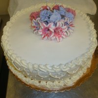 Chocolate Cake Covered With Fondant & Gum Paste Flowers 