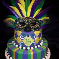 Sweet 16 Mardi Gras The biggest cake that I have made so far.... def. a challenge for me being that I have no formal training and teach myself... but I was...