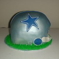 Cowboys Helmet my first attempt at a helmet and a vegan cake. my boyfriend is a vegetarian and he loved this for his birthday...i couldn't make the...