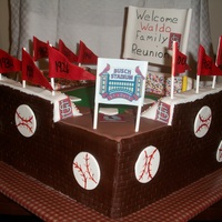 St Louis Cardinals And A Family Reunion A Family Reunion requested a baseball cake. They all love St. Louis Cardinals. Pineapple cake with White Chocolate Cream Cheese icing. TFL...