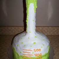 Science Beaker Cake Dry ice was put through the middle, which was made of pvc pipe.