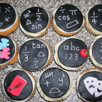 Teacher Cupcakes Individualised cupcakes for different teachers at a secondary school- some for maths department, then one each for English, drama, one on...