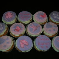 Ballet Cupcakes A thank you gift for Karen and Karan, my daughter's dance teachers. Lemon cupcakes with lemon buttercream.