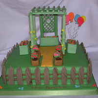 Garden Cake Cake made for the opening of a garden at a residential home, attended by the mayor and the press!! The balloons are included because they...