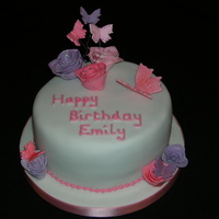 Glittery Roses And Butterflies 