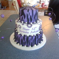 Zebra Cake Buttercream with fondant accents. First time using the curved wires for the balls