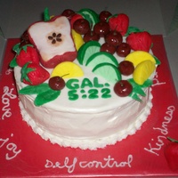 Fruit Of The Spirit Birthday cake for a dear friend who is diabetic. Scratch cake sweetened only with agave nectar. It is the only sweetener she likes to use....