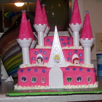 Princess Castle Cake this was the very first cake I ever did. I laugh at it now because of all the amature things I did wrong.