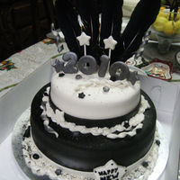 Black And White New Years Cake This was my first time using luster dust.. still learning how to work with it but over all i was happy with the results. 12in chocolate...