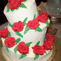 Romantic Rose cake made with butter cream and royal icing roses